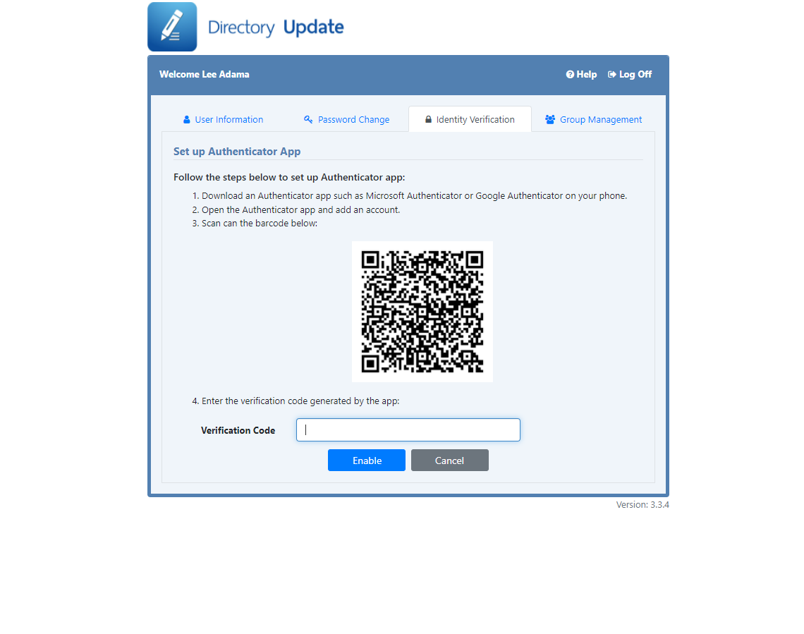 Directory Update - Authenticator App - Ithicos